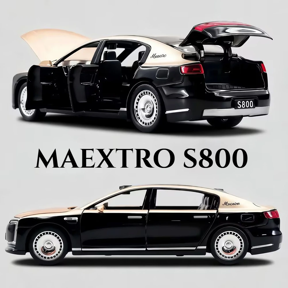 

1:32 Scale MAEXTRO S800 L9 New Energy Car Model Toy Metal Die-cast Sound Light Doors Opened Vehicles Models Desktop Ornament