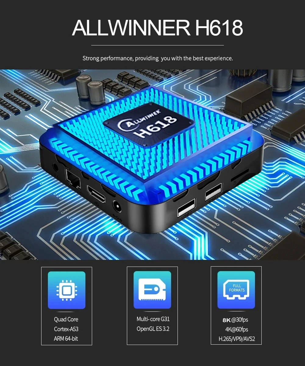 Android TV Box T95MAX Allwinner H618 Android14 2.4&5G Dual Wifi6 128G ROM 4K 8K Google Voice Assistant Media Player Set Top Box