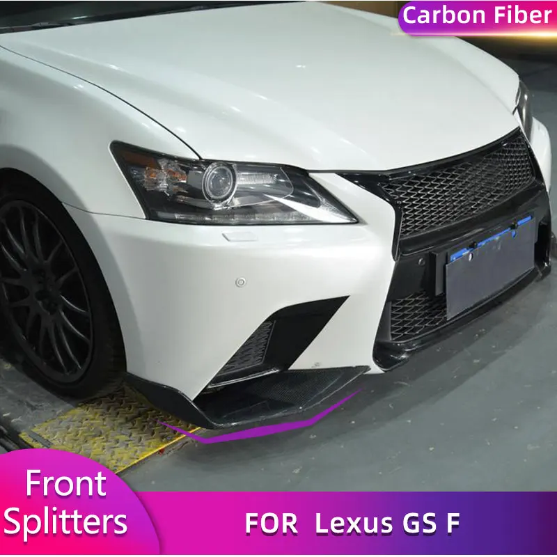 Carbon Fiber Front Bumper Splitters for Lexus GS F Sport GS350 2012-2015 Racing Front Splitters Flaps Apron Lip Body Kits FRP