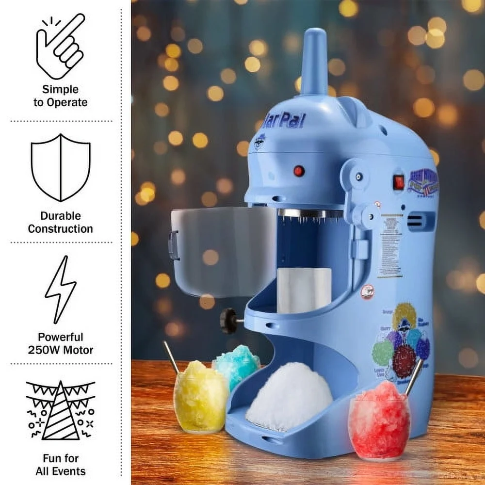 Hochleistungs-Eisrasierer, 250 W, Schneekegelmaschine, einfache Bedienung, Schlushies und gefrorene Desserts zu Hause