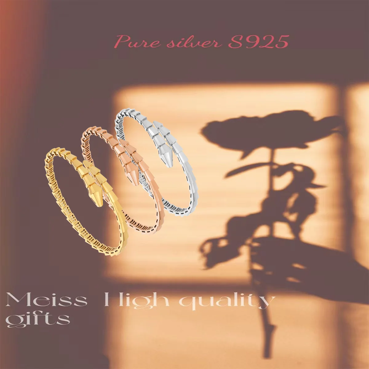 

Pure silver s925 bracelet Personalized and unique design, high-end temperament bracelet, snake shaped bracelet