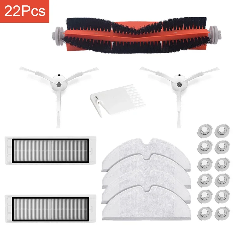22 шт. основная щетка, боковая щетка, HEPA-фильтр, швабры для Xiaomi 1S Rock S6 S5 S60 S5 S50 S55 E25 E35, запчасти для пылесоса, аксессуары
