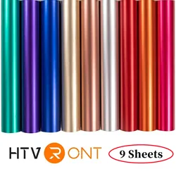 9pcs HTVRONT 30X30cm Matte Metallic Permanent Adhesive Vinyl Bundle Sheets Sticky Craft Sticker Film for Cricut DIY Decor