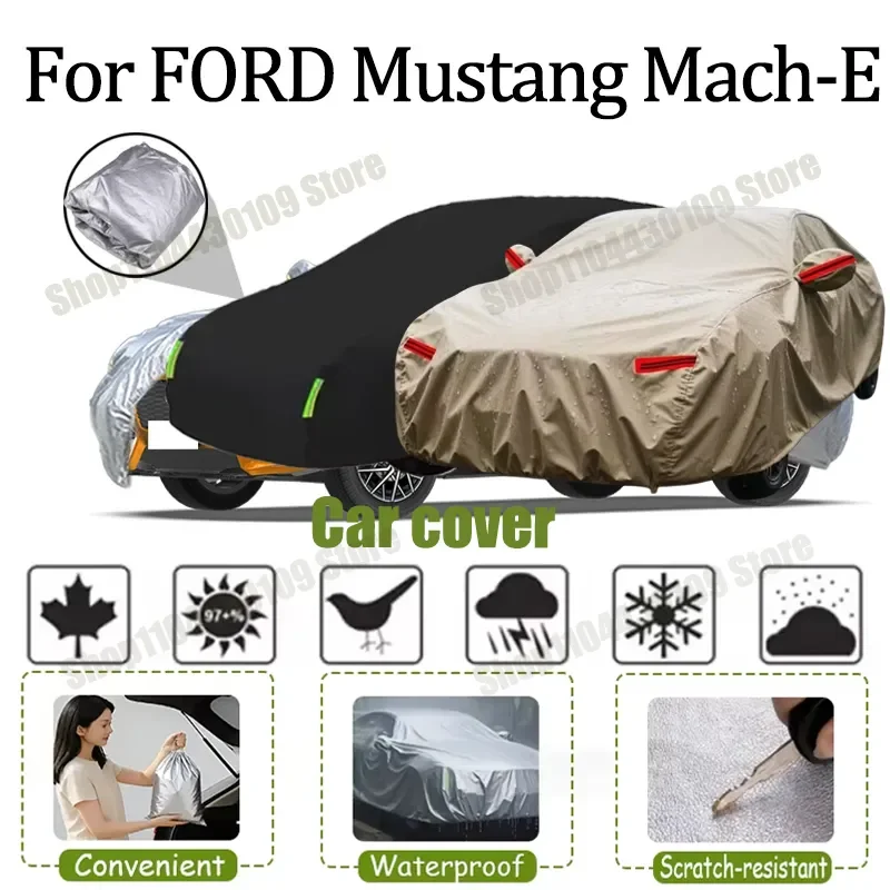For FORD Mustang Mach-E Car Full Car Covers Outdoor Sun Anti UV Rain Snow Dust Protection Oxford Cloth Accessories