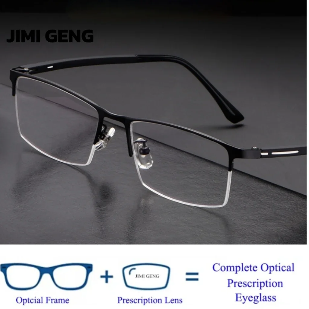 

Men's Business High-end Half Frame Glasses With Color Changing And Anti Blue Light Progressive Prescription Glasses,