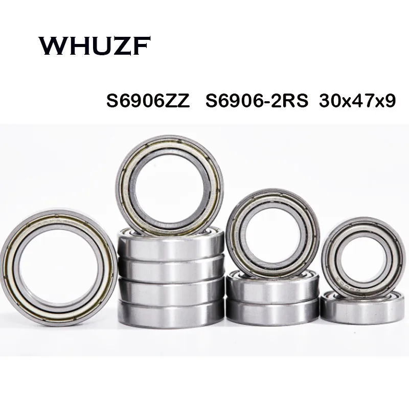 

2PCS S6906 Bearings Rubber Sealed Stainless Steel Radial Shaft Ball Bearings S6906zz 61906 6906-2RS 30*47*9mm for 30mm shaft