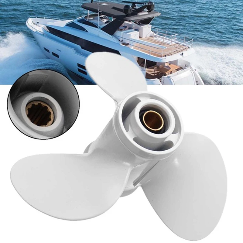 9-7/8 X 12 Marine Outboard Propeller Parts For Yamaha 20-30HP 664-45954-01-EL Aluminium Alloy Marine Propeller 10 Spline Tooth