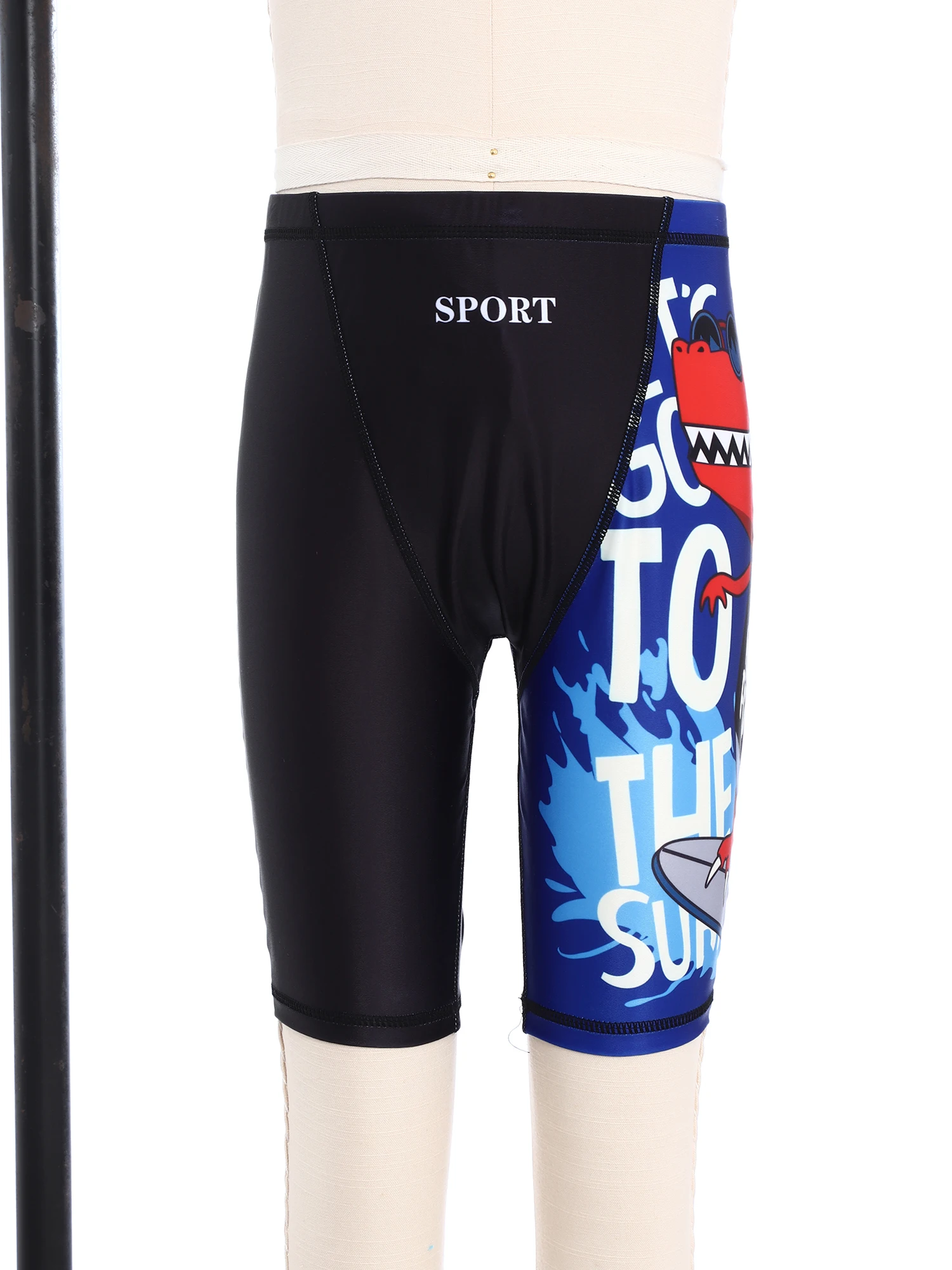 Boys Swim Shorts Swimsuits Print Pattern Quick Dry Waist Drawstring Swimming Pants Beach Hot Spring Swimwear Surf Shorts Trunks