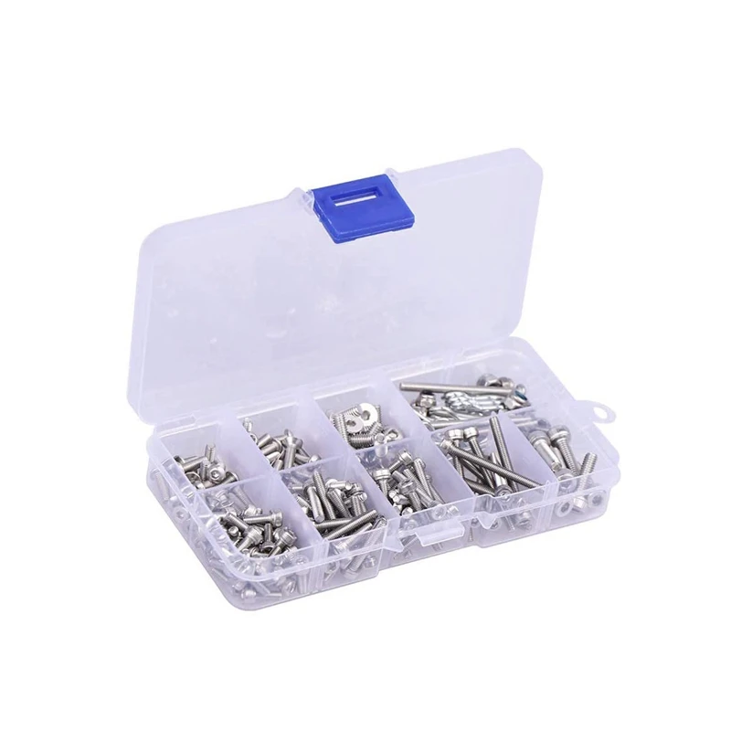 205Pcs Stainless Steel Rc Countersunk Screw Kit for 1/10 1/8 Traxxas Slash Rustler Axial Hsp Hpi Arrma Redcat Rc Truck