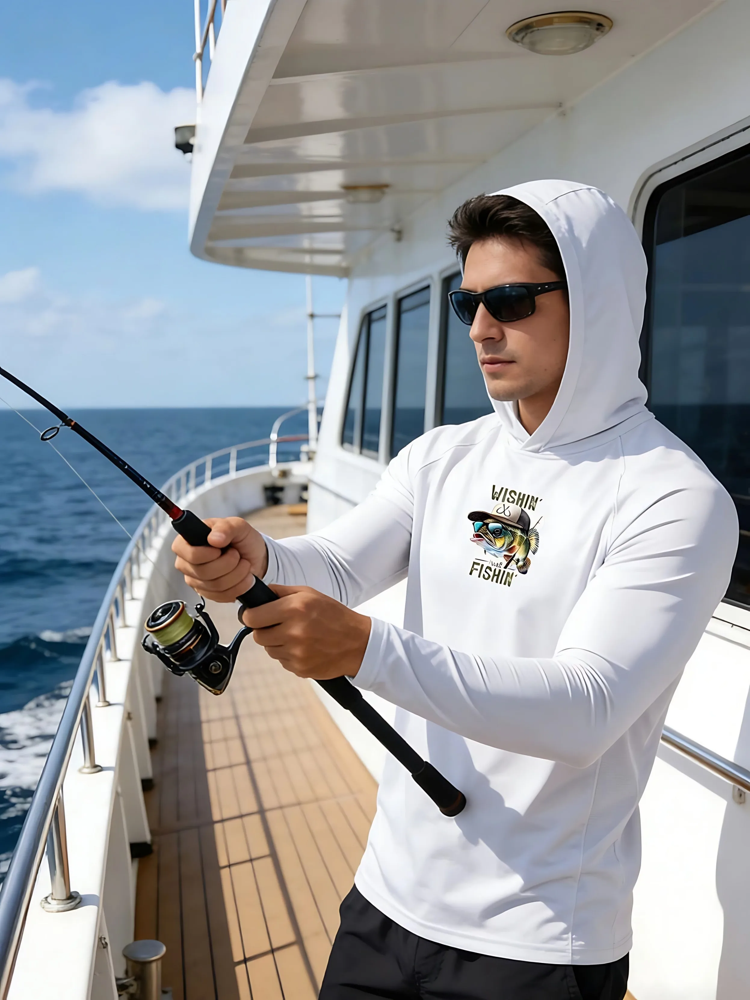 2026 New Model UV-Resistant Fishing Shirt with Long Sleeves and Hooded Collar - UV-Resistant Fishing Mask Clothing view 2