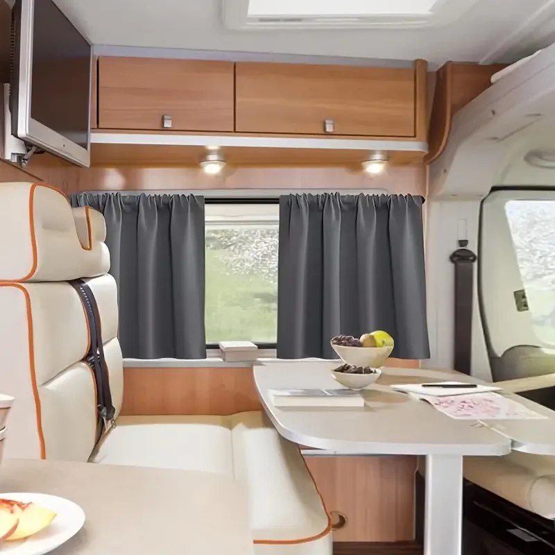 

2Pcs Blackout Curtains For Motorhomes Heat-Insulating Privacy Curtains Suitable For Small Windows Kitchen Motorhome Decoration