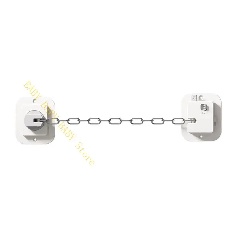 

Childproof Safety Locks with Adjustable Length Chain Fridges Lock Easy to Install Suitable For Cabinets And Doors
