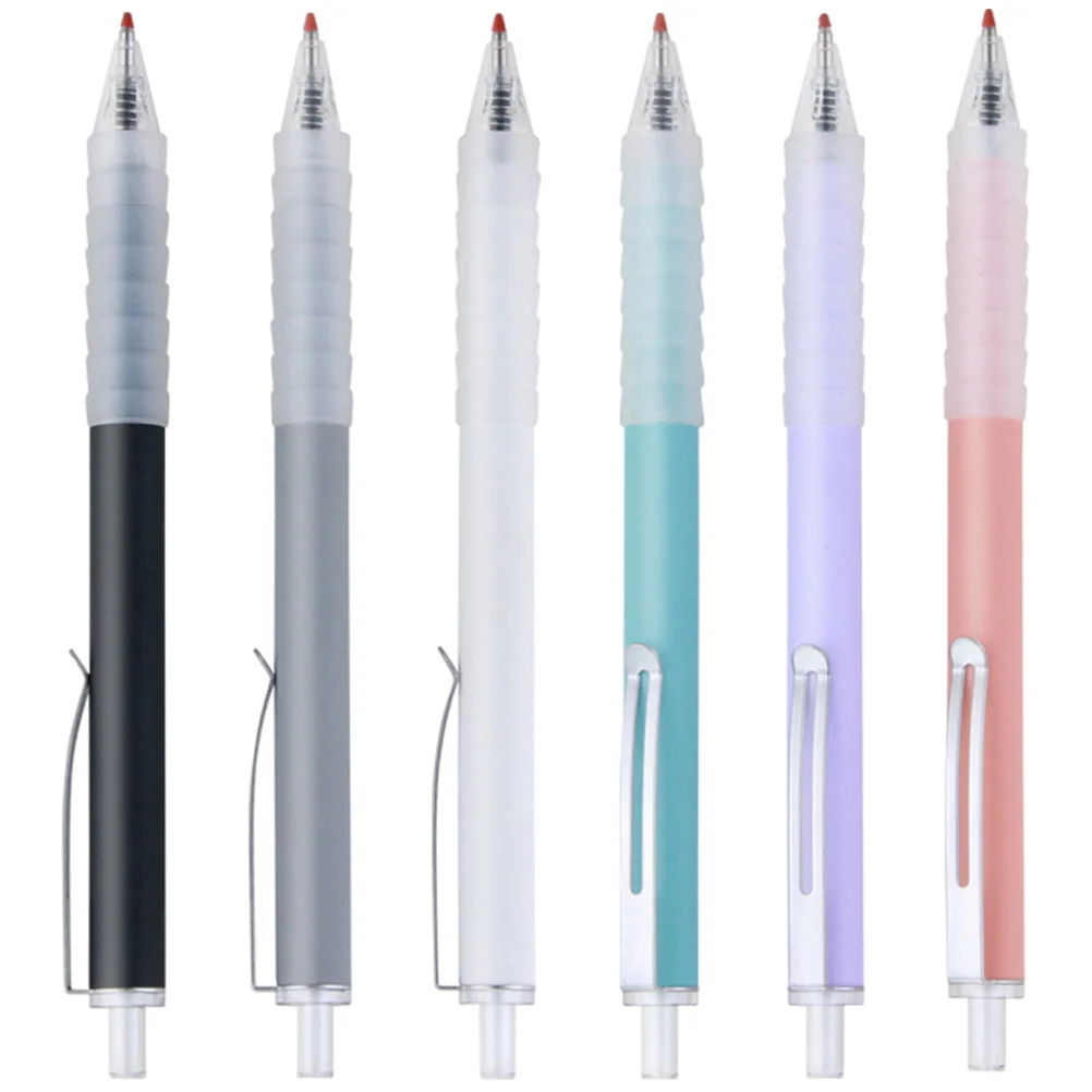 6pcs Portable Ballpoint Pens Creative Writing Pens For Office School Daily Use Ergonomic Design Multi-Function Student Gift