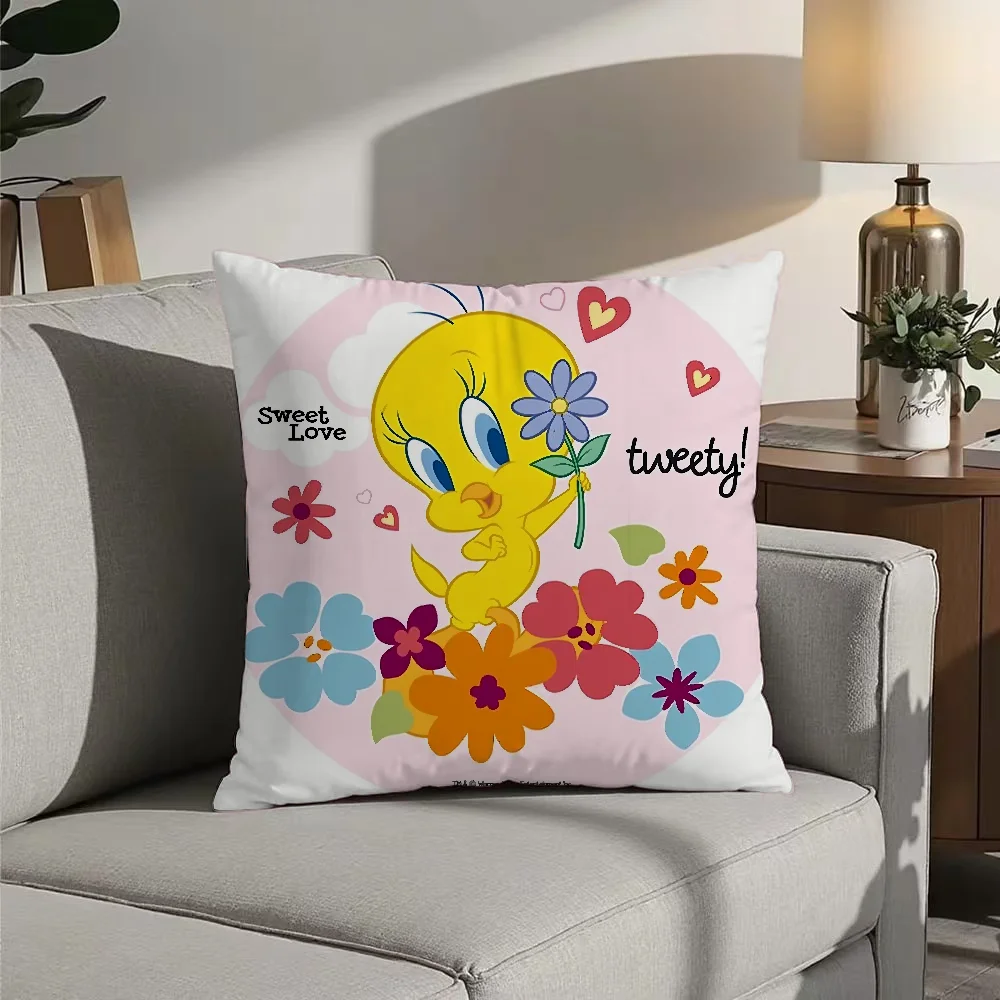 T-Tweety B-BirdS Pillow Case Double Sided Printed Cushion Cover Soft Short Plush Sofa Decorative Home Decoration