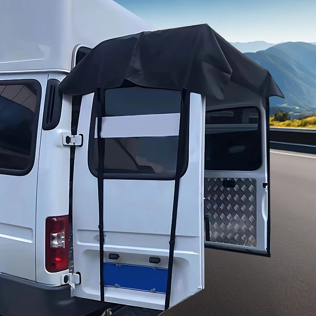 

180x114cm Universal RV Rear Door Awning Outdoor Camping Shelter Waterproof Sunshade For VW Ford Camper Van Tailgate Canopy