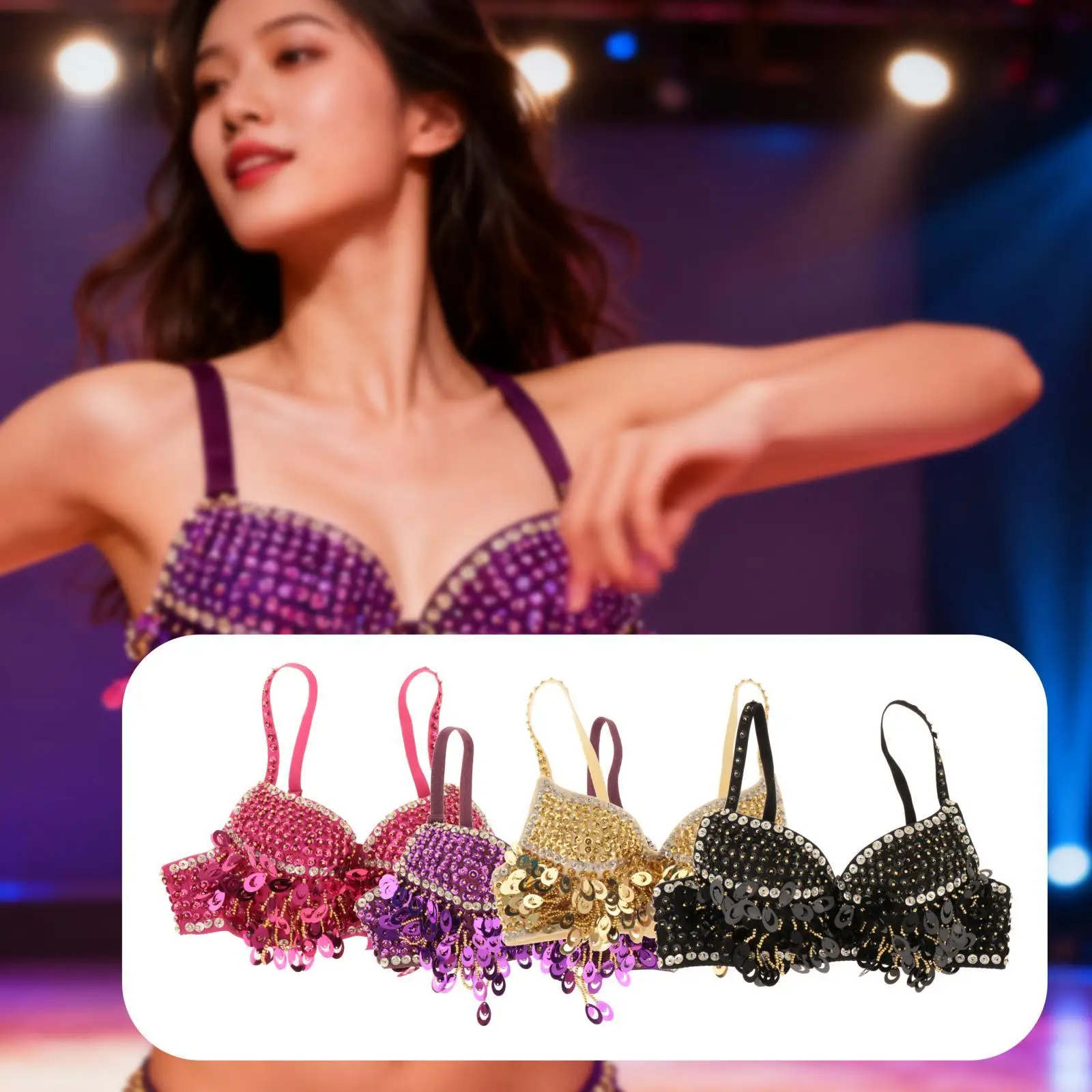 Lady's Belly Dance Bra Top Women Belly Dance Bra Glitter Belly Dance Bra Top