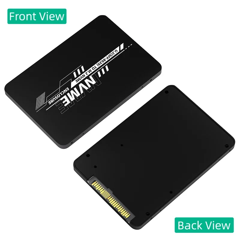 2-in-1 M2 SSD Box M.2 NVME PCI-E NGFF SATA SSD zu U.2 SFF-8639 Combo Adapter Aluminiumgehäuse SSD-Gehäuse für PC Desktop-Computer