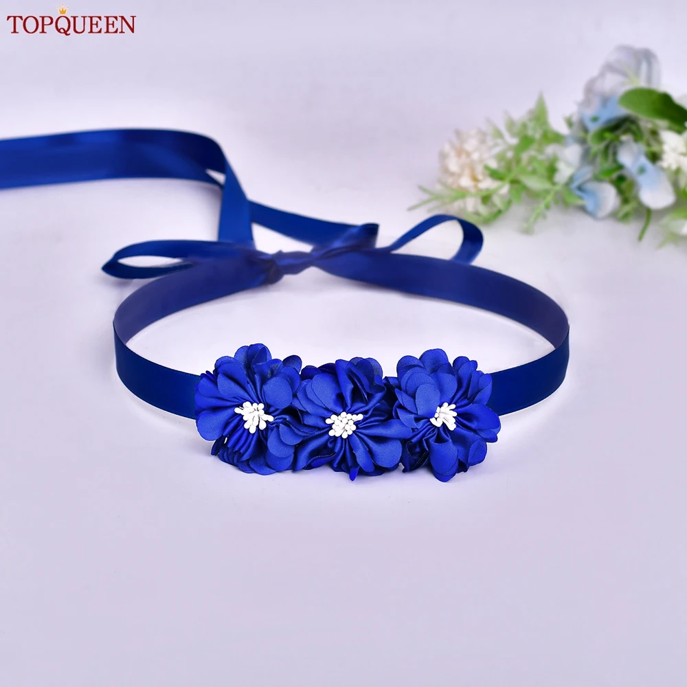 TOPQUEEN المرأة أنيقة زهرة وشاح الزفاف الشريط حزام الزفاف مساء فستان وصيفة الشرف وشاح S140