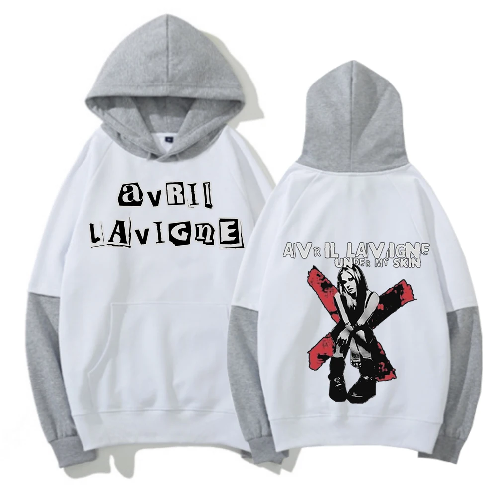 Avril Lavigne Greatest Hits Tour 2024 felpa con cappuccio manica a contrasto color Block Harajuku Hip Hop Pullover top felpa fan regalo