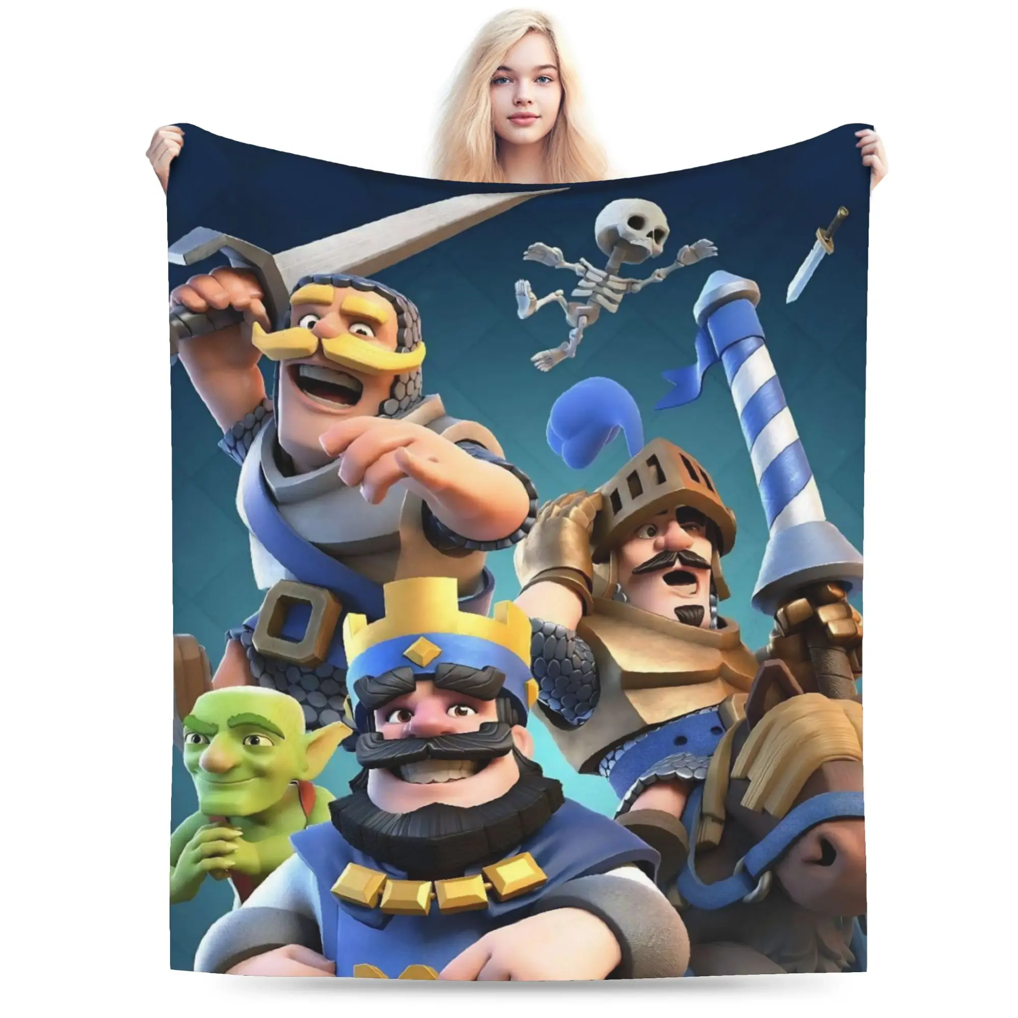 Clashs Royales عفريت البطانيات الصوف طباعة تنفس سوبر لينة رمي بطانية للفراش سيارة لحاف #1