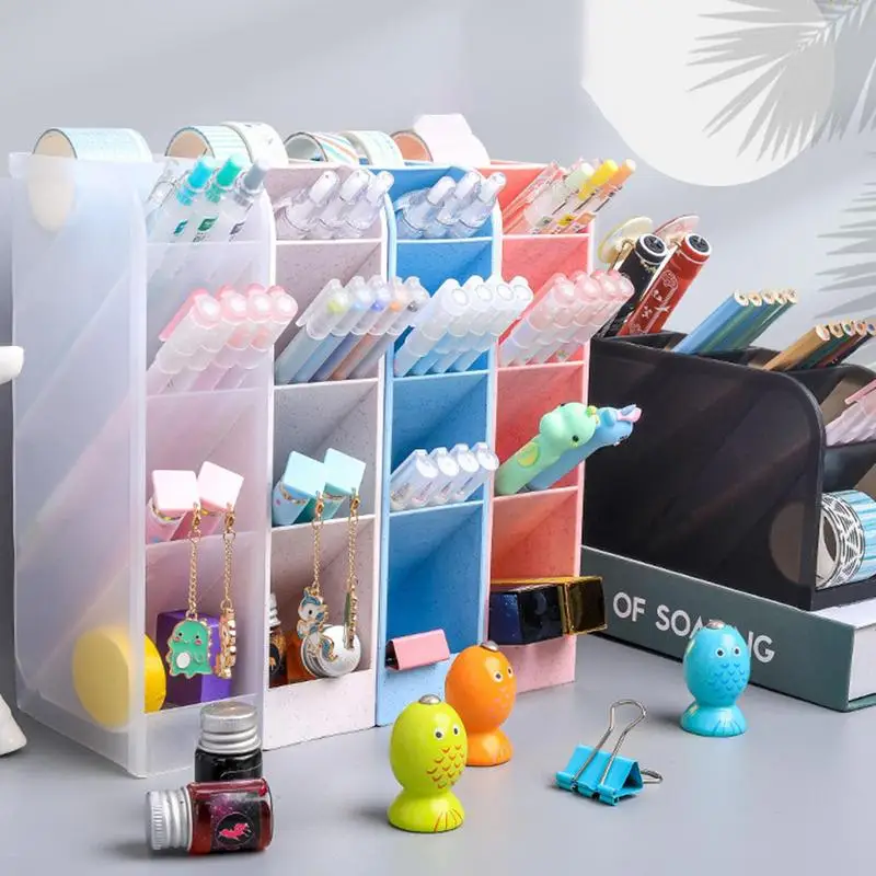 Desk Storage Box Pen Storage Brush Holder Desk Pencil Holder School Supplies Stationery and Office Cosmetic Storage Box