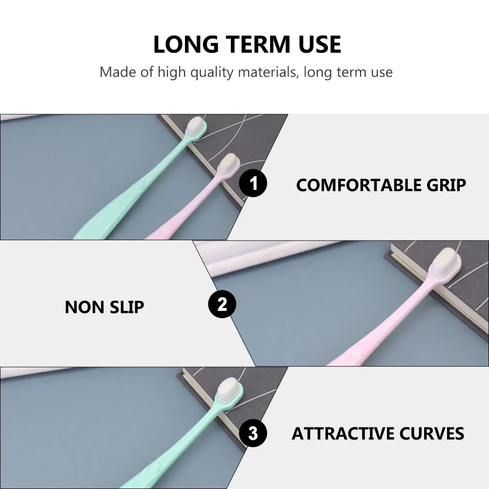 

2pcs Kids Toothbrush Set Infant Newborn Bristle Brush Small Handle Ultra-Fine Soft Bristles Wall-Hangable Oral Care Tool Baby