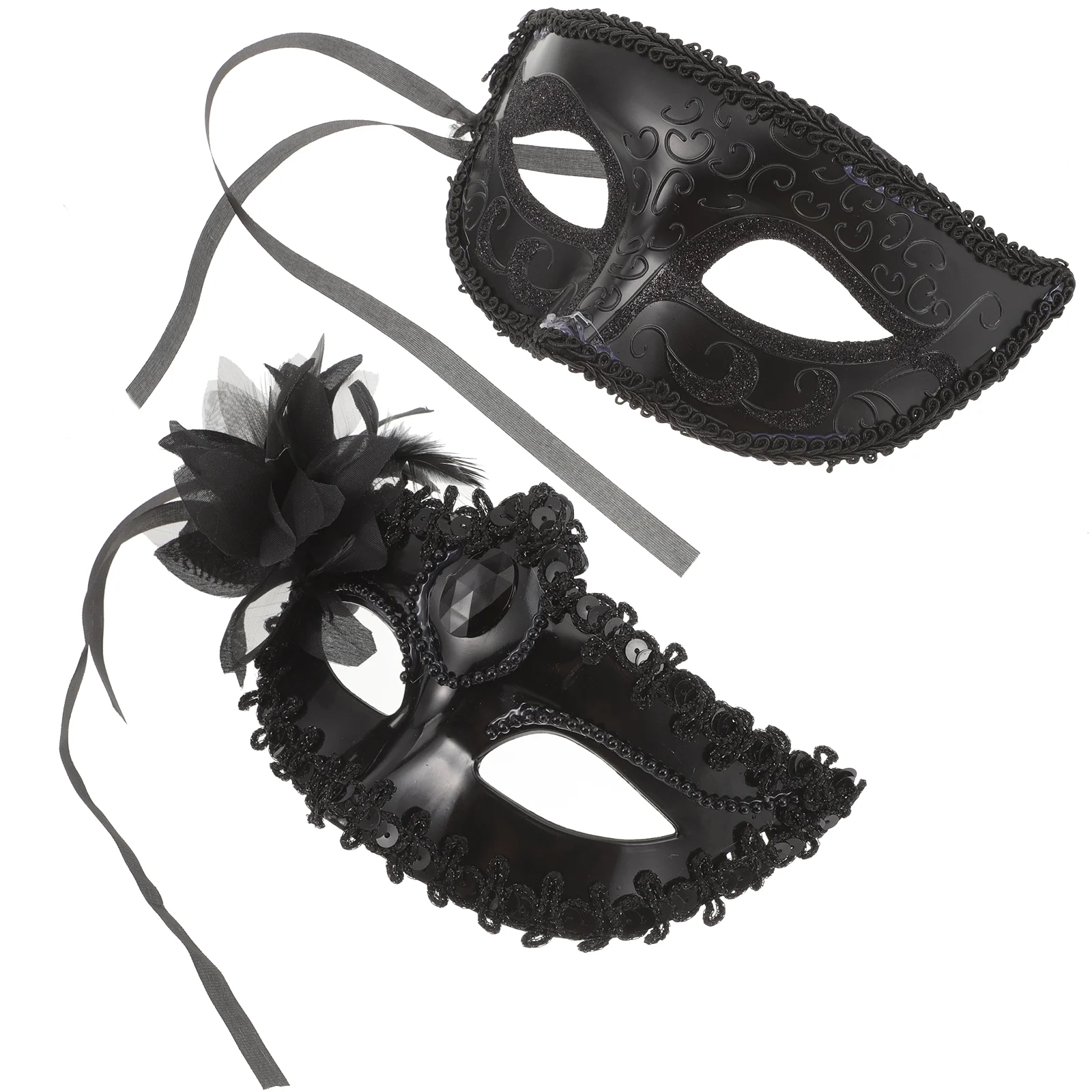 

2 Pcs Venetian Mask Masquerade Masks Halloween Party Festival Lightweight Safe Costume Cosplay Props Cloth Decorations