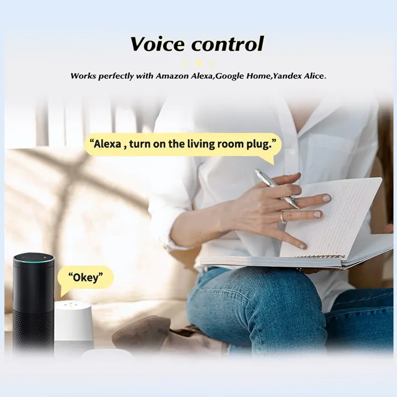 Tuya WiFi Smart Plug 16A/20A EU Socket With Power Monitoring Timing Function Voice Control Smart Life APP Via Alexa Google Home