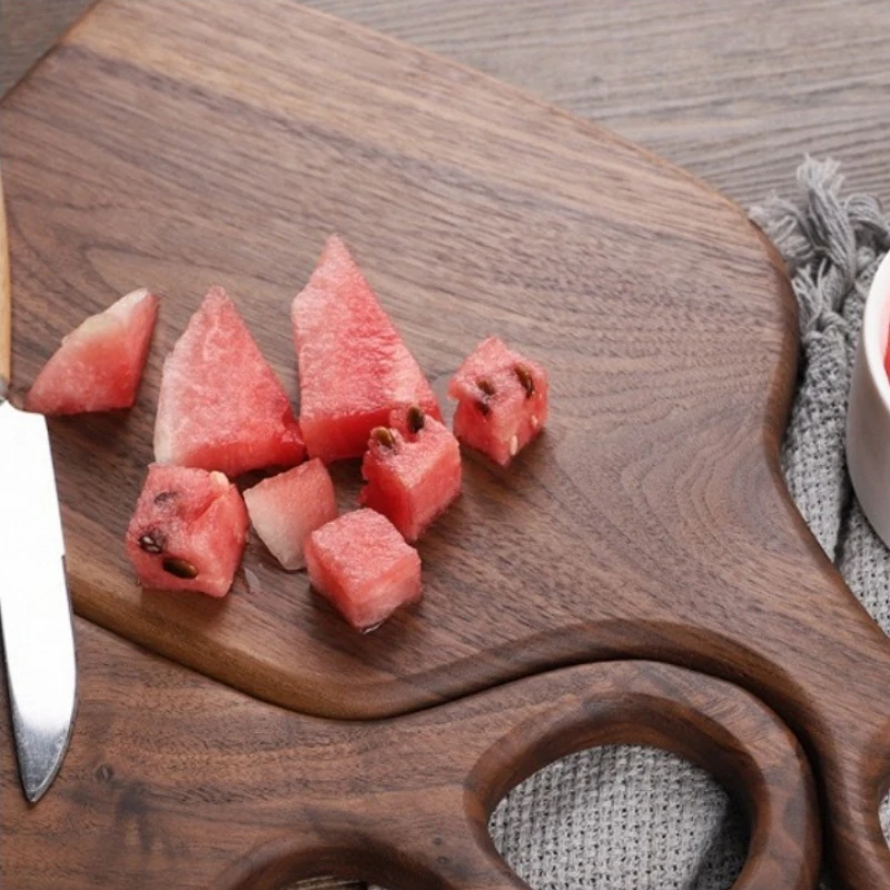 

Premium Wanut Couple Cutting Board Solid Wood Kitchen Fruit Board Stylish HandleDesign