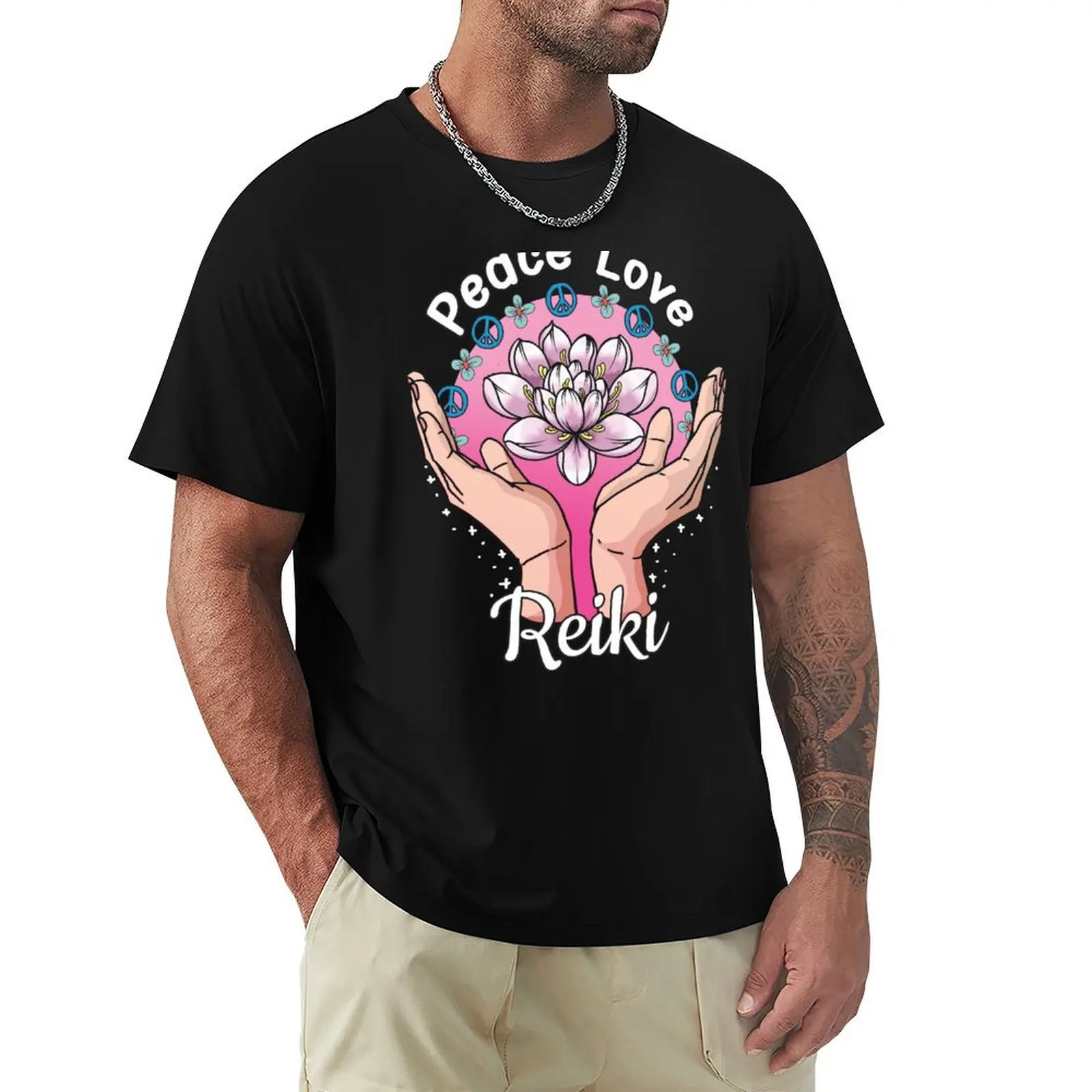 Lotus Flower Reiki Master Gift T-Shirt hippie clothes for a boy tops mens graphic t-shirts anime