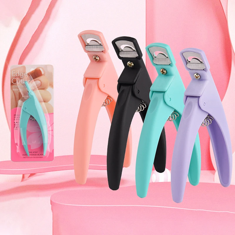 

Nail Art Clipper U Type Round Edge Finger Cutter False Tips Edge Cutters Colorful Guillotine Cut False Nail Knife Nail Tools