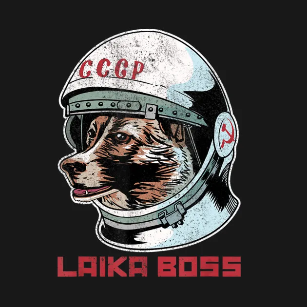 LAIKA BOSS CCCP Dog T-Shirt Soviet Russia USSR Space Men\'s T Shirt