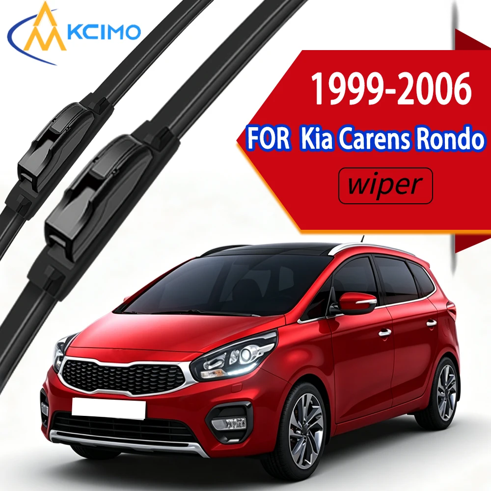 

Premium High-Density Rubber Front Wipers, Long-Lasting Streak-Free, Exact Fit for Kia Carens Rondo 1999-2006