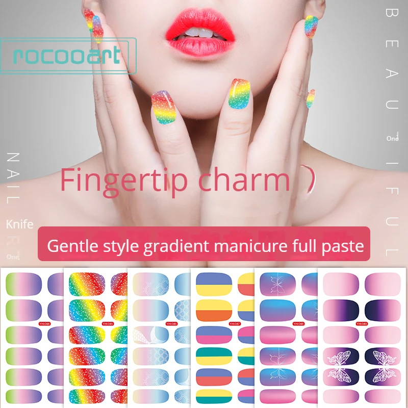 

New Tiktok Nail Sticker Of The Same Style Gradually Full Paste Waterproof Adult Nail Enhancement Size:92 * 58mm