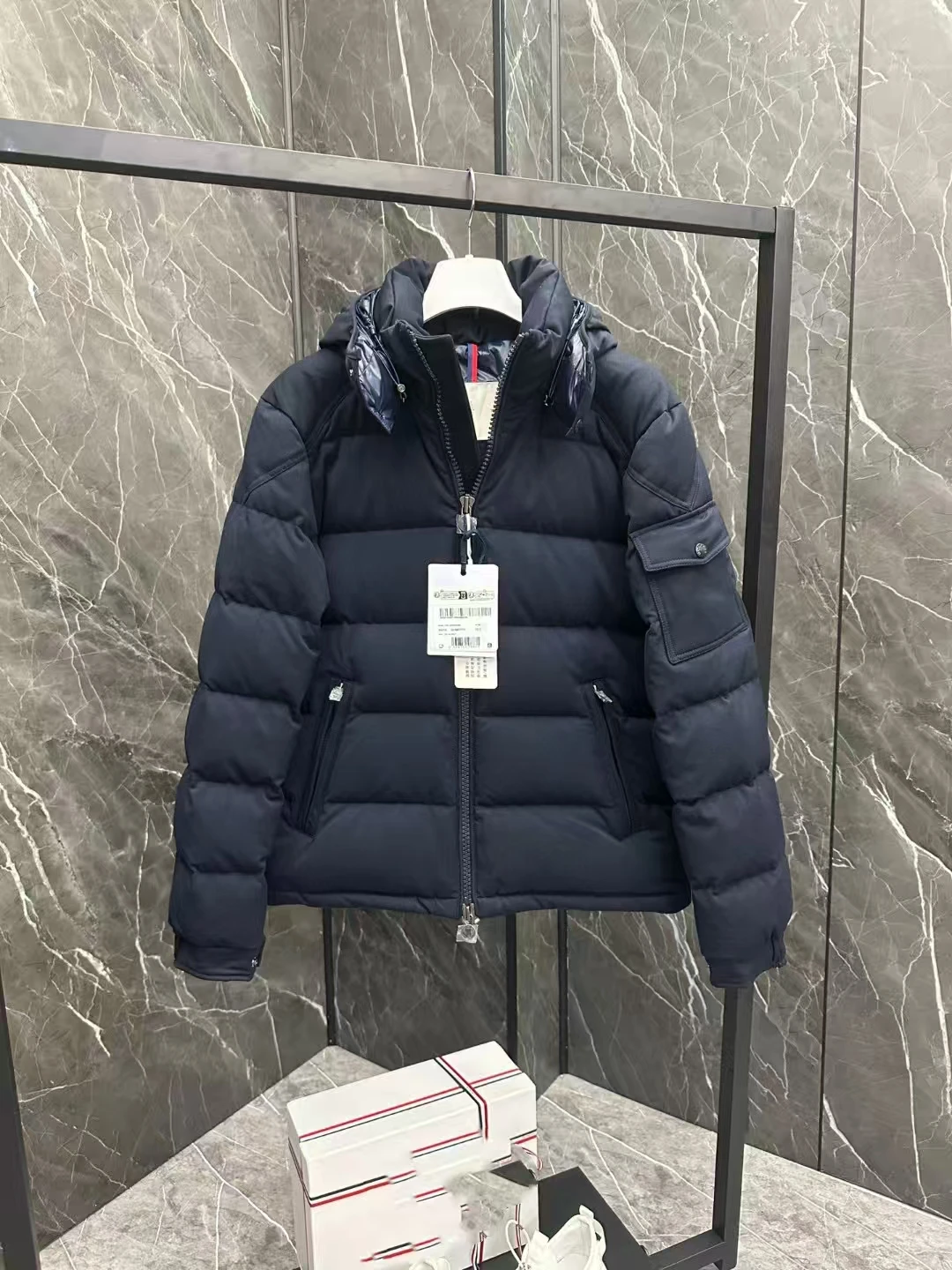 Mo * cl * r effen kleur winddicht gewas puffer jack unisex winter dikke korte stijl 90% witte ganzendonsjas heren bovenkleding