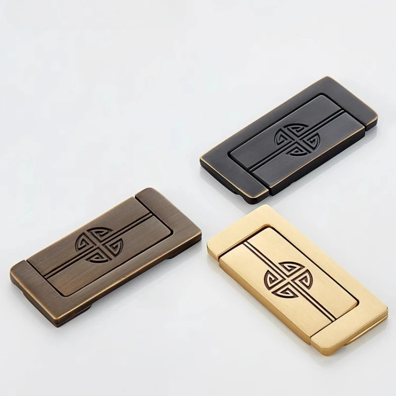 ‌ ソリッドブラスプルハンドル凹型引き出しグリップ内蔵シームレスキャビネットハードウェア和風隠し家具ハードウェア