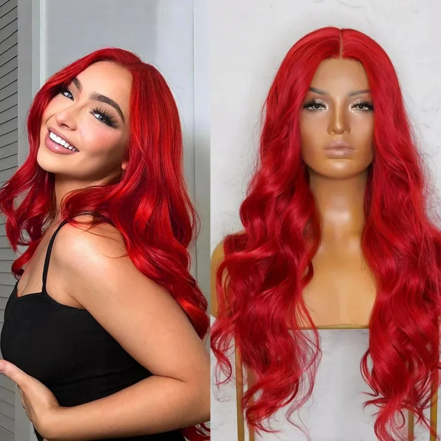 

13x4 Free Part Synthetic Lace Front Wigs For Women Body Wave Lace Wig 26 Inch Heat Resistant Hair Wig Daily Party Wigs For Women