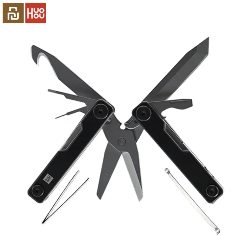 Youpin HUOHOU Multi-Function Knife Pocket Folding Outdoor Knife Stainless Steel Aluminum Alloy Scissors Corrosion Resistance