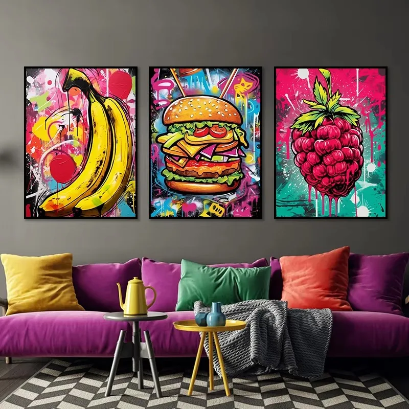 Banana Graffiti Wall Art Colorful Fruit Kitchen Jigsaw Puzzles 500/1000/1200/2000PCS Gameroom Bedroom Home Decor Birthday Gift