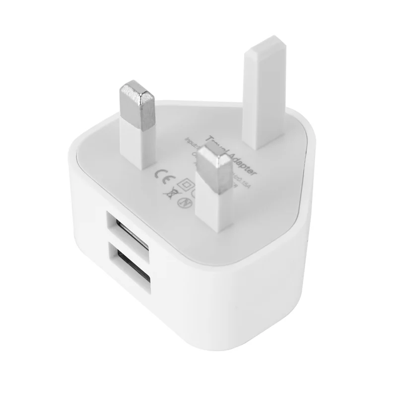 ABGI-3X Universal USB UK Plug Adaptador de cargador de pared de 3 pines con puertos USB Cargador de viaje Carga para teléfono Ipad (2 puertos)