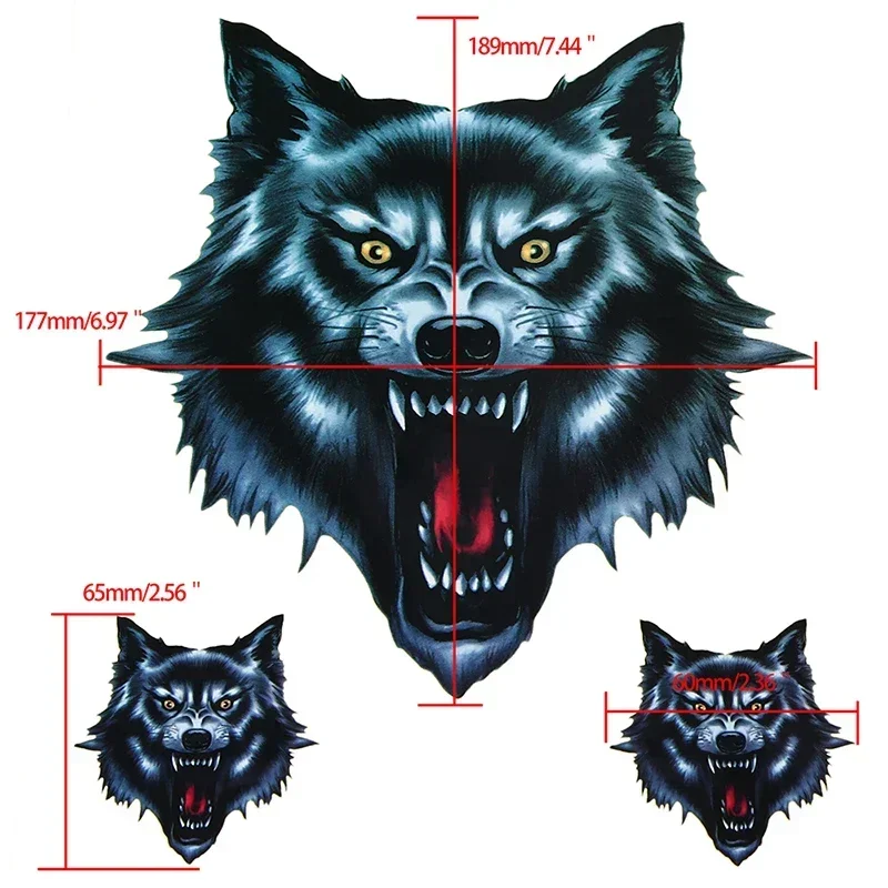 POSSBAY Skull Head Fire Flame Wolf Head Decal Funny 3D Animal Sticker for Motorcycle Car Window Door Stickers Truck Helmet Decor