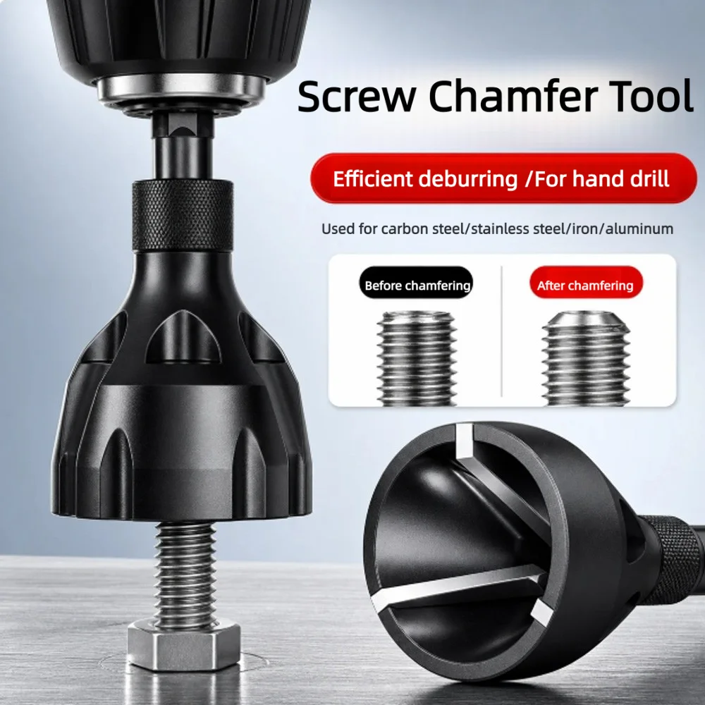 Screw Chamfering Tool Metal Thread Bolt Edge Burr Trimming Deburring Chip Remove Hardware Parts Hand Drill Machine Accessories