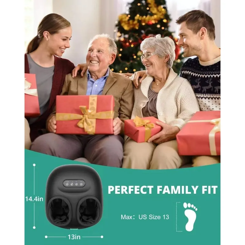 Air Compression Foot Massager Deep Kneading Shiatsu Roller With Heating Therapy For Full Feet Relaxation view 2