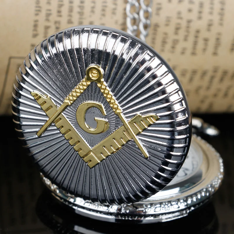 خمر البرونزية/الفضة الماسونية رمز ساعة الجيب قلادة قلادة للرجال والنساء توقيت قلادة Relojes دي Bolsillo