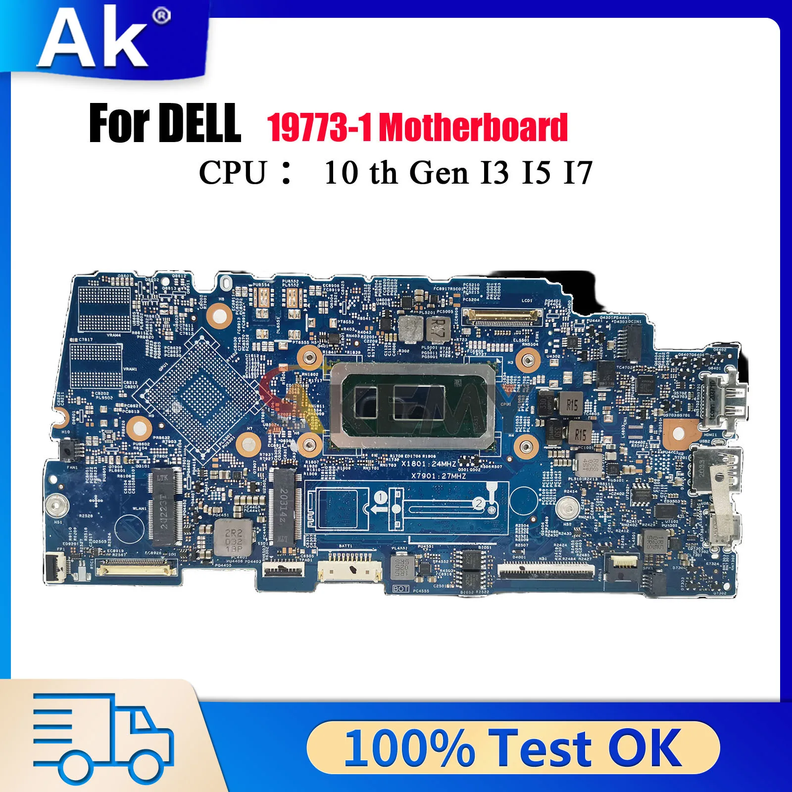 

19773-1 Mainboard For Dell Inspiron Vostro 5300 with i3 i5 i7 CPU 0X4C7V 00HTT8 0XHCN2 0V499Y 100% Fully Tested