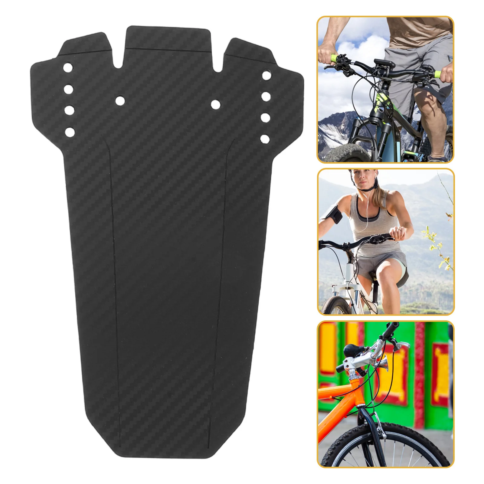 1Set Carbon Fiber Bike Mudguard Rear Front Splash Guard Lightweight Durable PP Material Cycling Accessory for Mountain Road