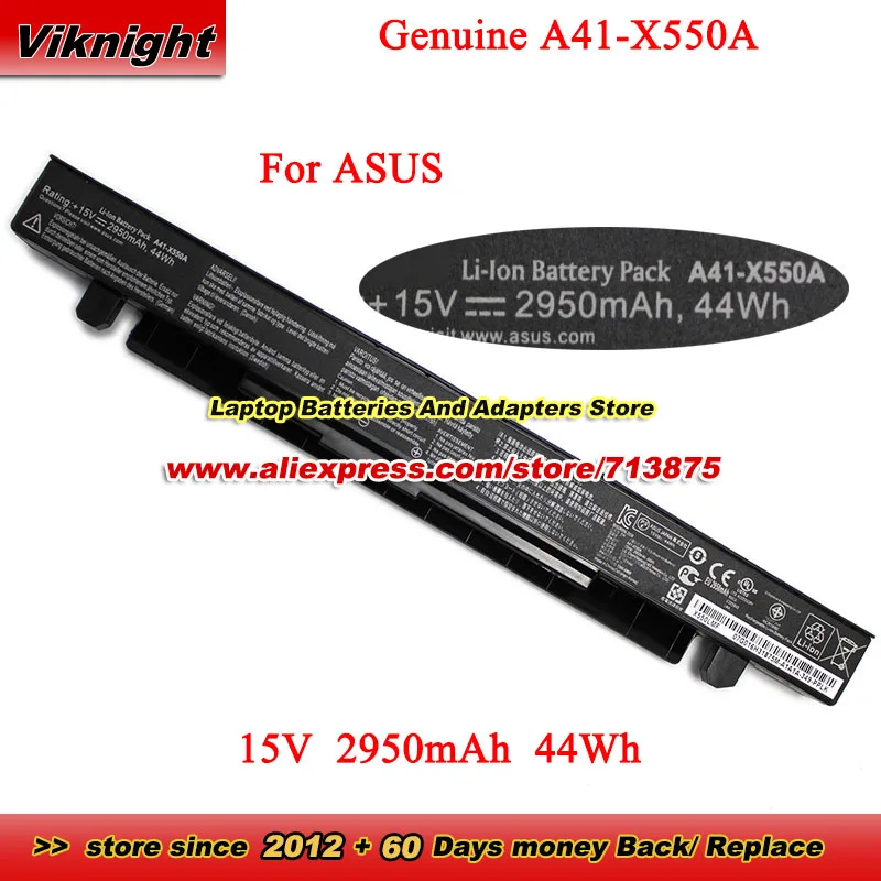 

Genuine A41-X550A X550A Battery for ASUS A450CC A550CC X450 X550 X450C X550B X550D X550J X550V R409CC K450C F550C Y581C 15V 44Wh