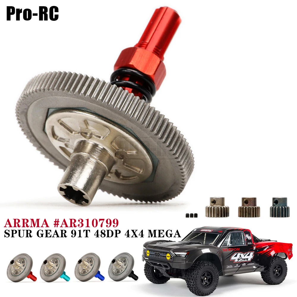 1Set 91T 48 Stalen Motor Tandwiel Ar310794 Slipper Koppeling Montage Voor 1/10 Arrma Big Rock Graniet Senton Vorteks Typhon