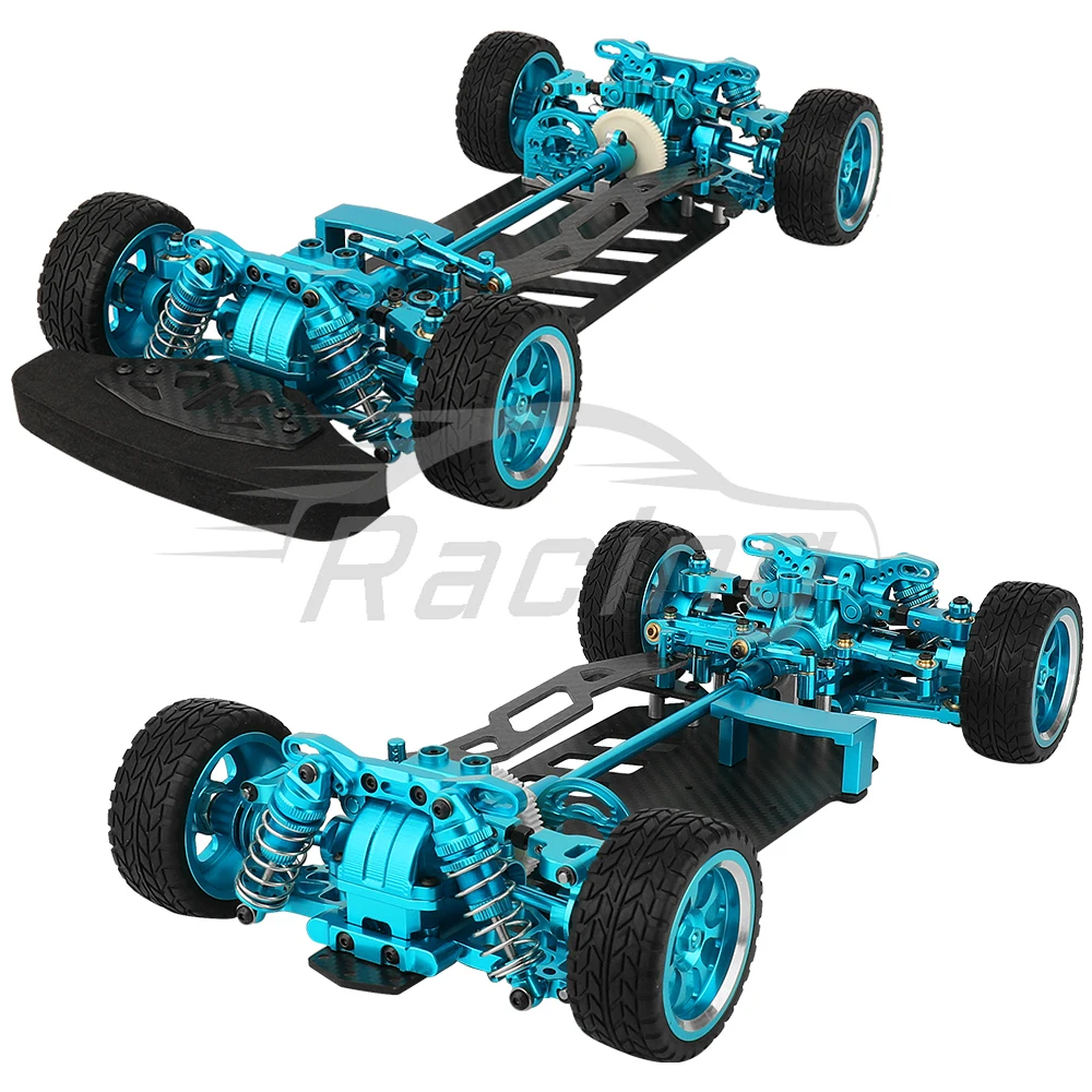 Metal Alloy & Carbon Fiber Frame Chassis with Shock Absorbers Wheels Belt Drive For Tamiya TT02 TT-02 1/10 RC Car Upgraded Parts