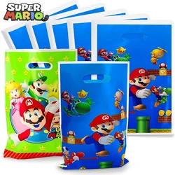 Sac cadeau de dessin animé animé animé Mario Bros, sac à provisions respectueux de l'environnement, sac de perles, fête d'anniversaire pour garçon, 10 pièces Cadeau rond